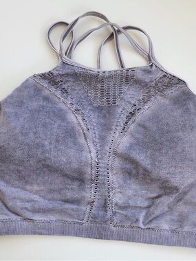 Seamless Crochet-Detail Lavender Bralette
